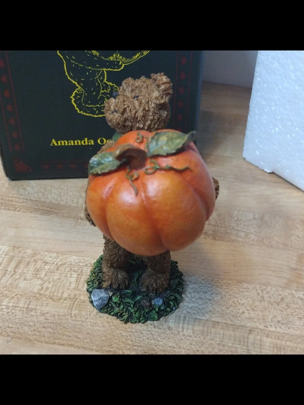 Boyds Bears Amanda Octobear Pumpkin Figurine Cracker Barrel Exclusive Boxed Mint